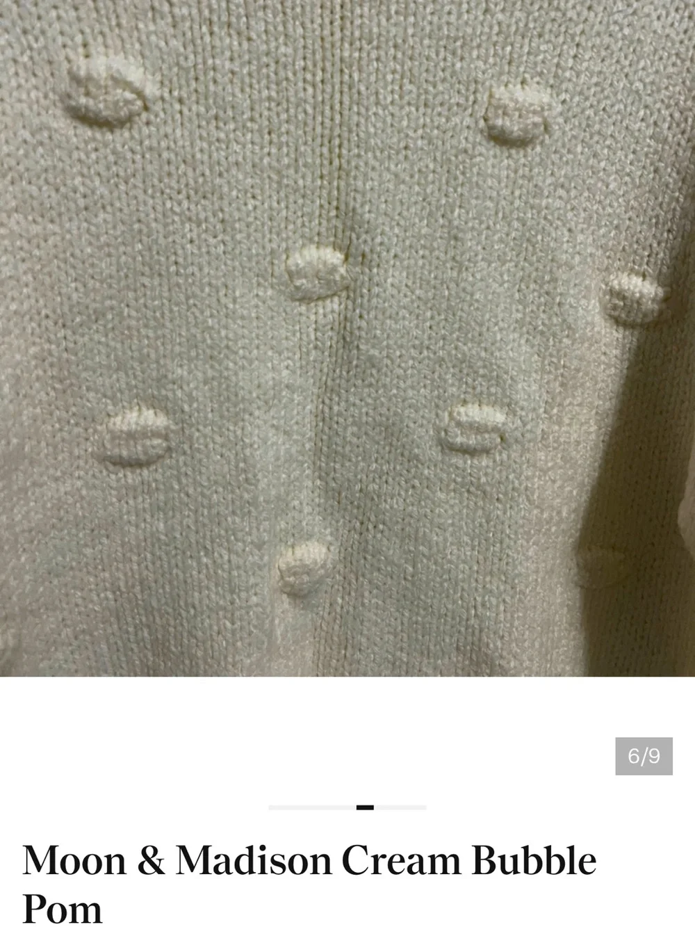 Moon & Madison Cream Bubble Pom Pom Sweat